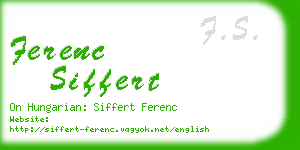 ferenc siffert business card